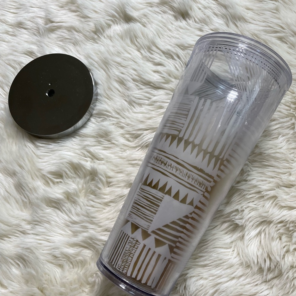 Starbucks Gold Ombre Geometric Venti Tumbler 24oz - Picture 3 of 6